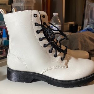 White ankle boots